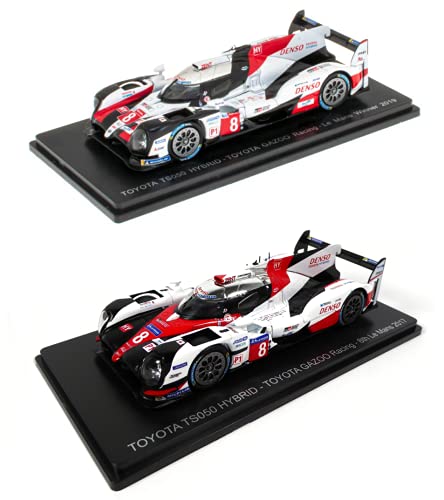 - Lote de 2 Coches LE Mans compatibles con Toyota TS050 Hybrid GAZOO Racing 2017 2019 Spark 1:43 para Centauria y Hachette (LD01)