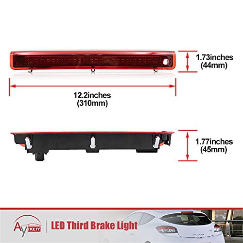 1 luz LED de tercer freno de la lámpara de freno de montaje de la luz trasera de freno de coche roja compatible con Renault Megane MK3 Hatchback 2008-2016