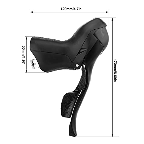 1 Par Palancas Cambio Bicicleta, 3 X 7 8 9 10 Velocidades Palanca Cambio Marchas Control Dual para Manillar Bicicleta Montaña Puños Nivel Freno para Ciclismo (L3 x R8 Velocidades)