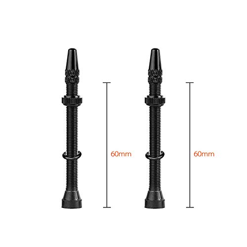 1 par Tubeless válvula carretera Bicicletas piezas Tubeless universal válvulas tallos Bicicletas Tubeless neumático válvula 60mm negro