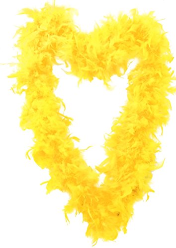 1 x pluma boa 65 g de grosor para despedida de soltera, accesorios para disfraz de flampa en 10 colores de plumas burlesesas de los años 20 (amarillas)