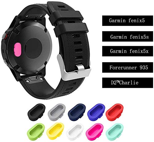 10 piezas protectores de puerto de cargador coloridos compatibles con Fenix 6X 6S 65 5S 5X Plus Garmin Vivoactive 4 4s 3 Music Forerunner 935 Approach S60 Quatix5,tapones antipolvo de repuesto