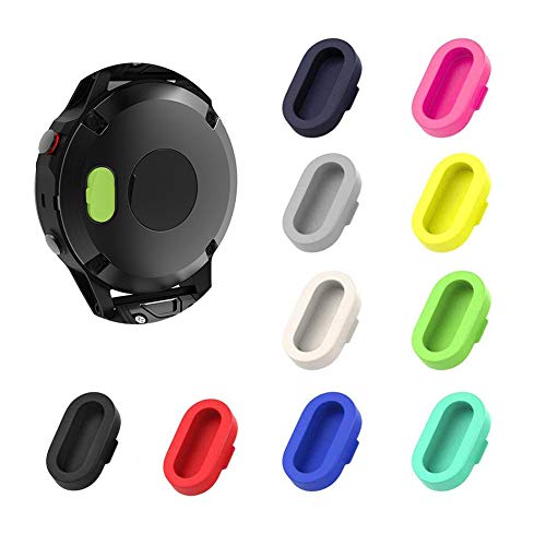 10 piezas protectores de puerto de cargador coloridos compatibles con Fenix 6X 6S 65 5S 5X Plus Garmin Vivoactive 4 4s 3 Music Forerunner 935 Approach S60 Quatix5,tapones antipolvo de repuesto