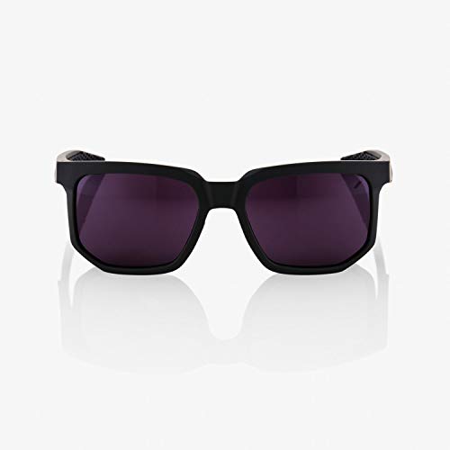 100 Percent Centric-Soft TACT Midnight Mauve-Dark Purple Lens Gafas, Hombres, Negras-Cristal Negro Lila, Mediano