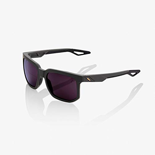 100 Percent Centric-Soft TACT Midnight Mauve-Dark Purple Lens Gafas, Hombres, Negras-Cristal Negro Lila, Mediano