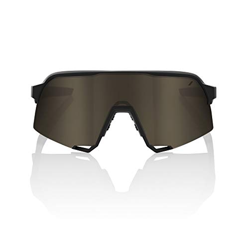 100 Percent S3 TACT Black-Soft Gold Lens Gafas, Hombres, Negro-Cristal Oscuro, Mediano