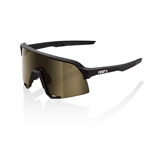 100 Percent S3 TACT Black-Soft Gold Lens Gafas, Hombres, Negro-Cristal Oscuro, Mediano