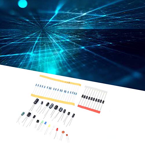 1390PCS Conjunto de Componentes Electrónicos, Resistencia Condensador Electrolítico LED Diodo Transistor Condensador de Cerámica Kit