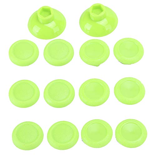 14PCS Tapas de Agarre para el Pulgar Botón de Joystick con Tapa basculante de Altura Ajustable para PS4 / Xbox One Gamepad(Verde)