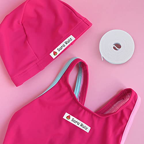 155 pegatinas personalizadas para marcar ropa y objetos. 100 Etiquetas de tela termoadhesiva para planchar en la ropa + 55 etiquetas adhesivas para objetos resistentes al agua. Nombre personalizado.