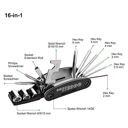 16-in-1 para bicicleta de montaña multiusos herramientas/destornillador hexagonal Llave Interior y Exterior/combinación equitación equipo