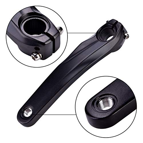 170 mm/6,69 Pulgadas Bicicleta Izquierda Brazo de Manivela Agujero Redondo Aleación de Aluminio Accesorio de Repuesto para Bicicleta Shi-Mano M4050 M590 M610 SLX XT XT-R Juego de Bielas(Negro)