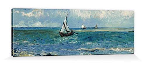 1art1 Vincent Van Gogh - Paisaje Marino Cerca De Saintes-Maries-de-la-Mer, 1888 Cuadro, Lienzo Montado sobre Bastidor (120 x 40cm)
