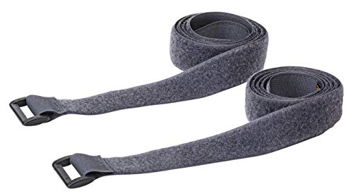 2 correas de velcro AceCamp, 2,5 cm de ancho, correa multiusos, alta sujeción, para bicicleta, exteriores, deporte, color gris, Doppelpack, 60 cm