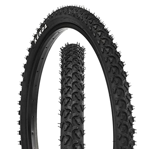 2 Cubiertas MTB 26X1.95 Negro Kenda + 2 cámaras de Aire de 26" con válvula AV (Gorda/Moto) / Neumático rígido MTB 26X1.95