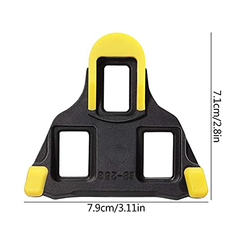 2 Pares de calas de Bicicleta compatibles con Pedales Cubierta de Goma Zapatillas de Ciclismo Pedales autoblocantes Bicicleta para Mujeres y Hombres para Bicicleta de Carretera (Amarillo/Rojo)