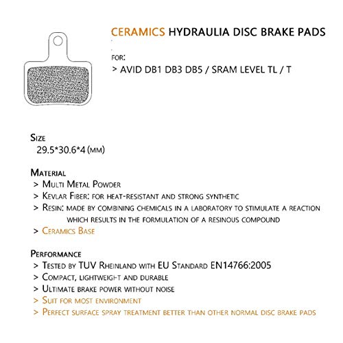 2 pares de pastillas de freno de bicicleta de montaña Para AVID Elixir y DB SRAM LEVEL TL y T/Sram Force eTap AXS Pastillas de freno Almohadillas de disco de bicicleta