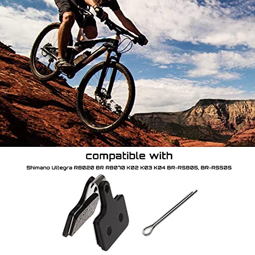 2 pares de pastillas de freno de disco para bicicleta semimetálicas de resina, grosor 4 mm, compatible con Ulteggra R8020 BR R8070 K02 K03 K04 BR-RS805