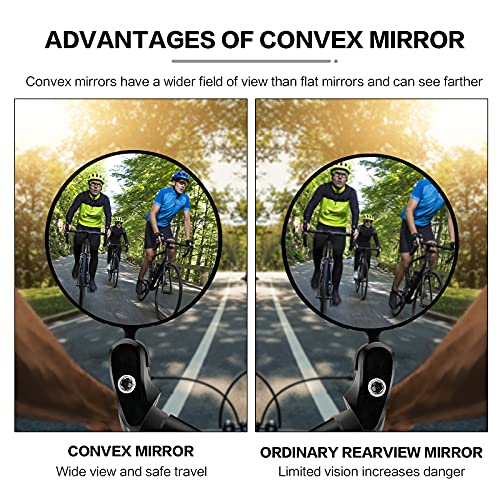 2 Piezas Espejo Retrovisor de Bicicleta, Rotación de 360 ​​° Espejos de Bicicleta Manillar Espejo Convexo Utilizado para Bicicletas Eléctricos, Bicicletas de Montaña, Bicicletas de Carretera