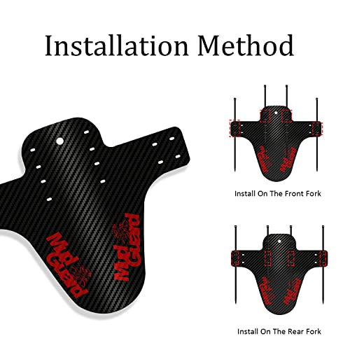 2 Piezas Guardabarros Bicicleta Montaña, Guardabarros MTB, Fibra de Carbono, Compatible con Guardabarros Delantero y Trasero, para Bloquear la Suciedad en la Bicicleta