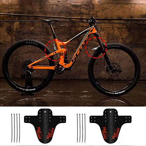 2 Piezas Guardabarros Bicicleta Montaña, Guardabarros MTB, Fibra de Carbono, Compatible con Guardabarros Delantero y Trasero, para Bloquear la Suciedad en la Bicicleta