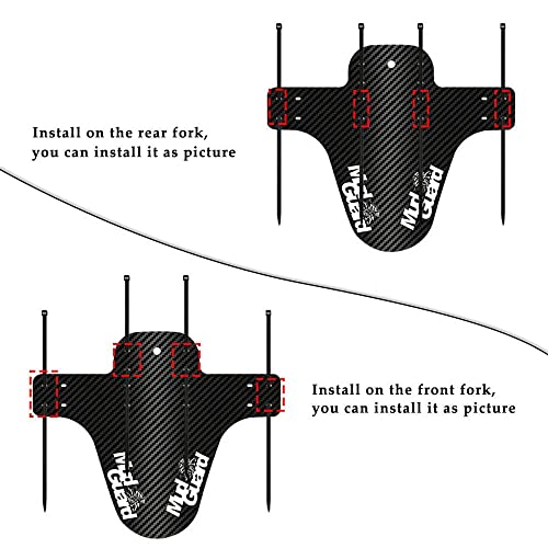 2 Piezas Guardabarros Bicicleta Montaña, Guardabarros MTB, Juego de Guardabarros, Guardabarros Delantero y Trasero Compatibles y Son Adecuados para Tamaños de Rueda de 16 a 29 Pulgadas