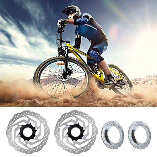 2 rotores de freno de disco Centerlock para bicicleta con pernos de anillo de bloqueo, montaje 6 agujeros para la mayoría de bicicletas de montaña