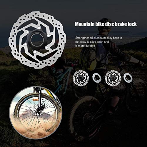 2 rotores de freno de disco Centerlock para bicicleta con pernos de anillo de bloqueo, montaje 6 agujeros para la mayoría de bicicletas de montaña