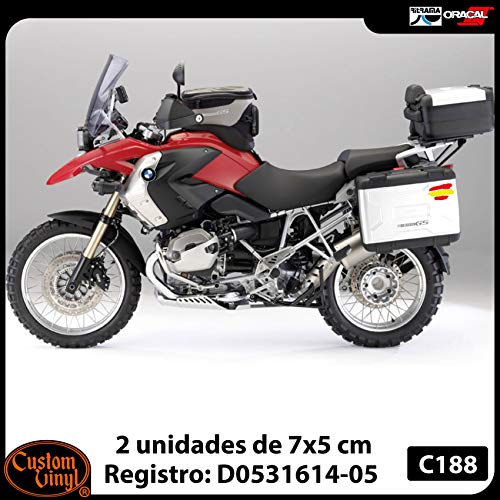 2 unds Pegatina vinilo adhesivo bandera España para cascos coches motos ciclomotores bicicletas de OPEN BUY