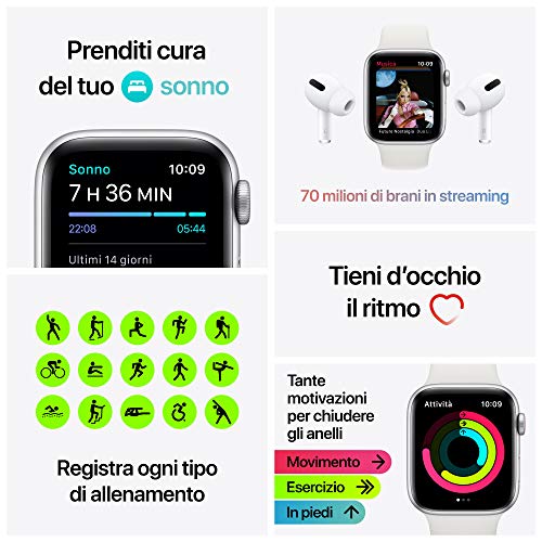 2020 Apple Watch SE (GPS + Cellular, 40 mm) Caja de Aluminio en Oro - Correa Loop Deportiva en Color Ciruela