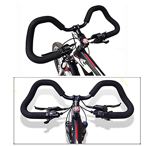 21 SPEED Manillar de bicicleta 3D, mariposa, aleación de aluminio, 25,4 mm x 610 mm, manillar con esponja para bicicleta de montaña y de carreras