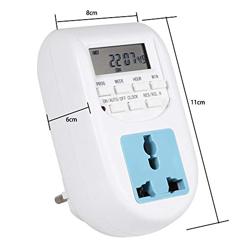 220V Plug Timer Multi-Funcional LCD Digital Timer Socket Timing Outlet Switch EU Nuevo