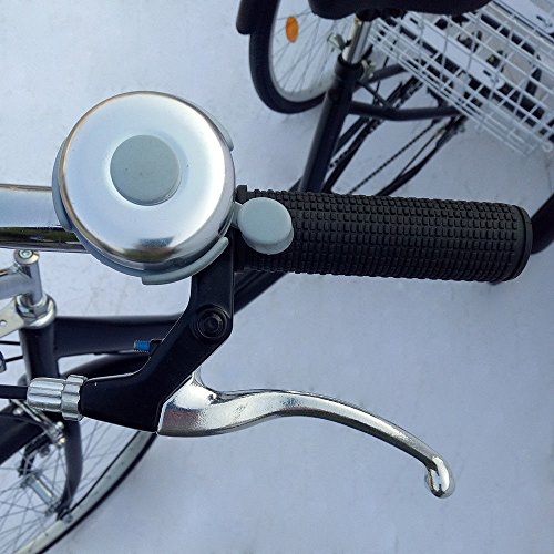 24" Triciclo en Bicicleta Adulto 3 Ruedas Cesta Aluminio Compras en Trike Regalo para Abuela y Abuelo