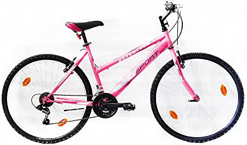 26 Pulgadas Bike Sport Adventure - Bicicleta para Joven, Mujer Mountain Bike, 18 velocidades Shimano