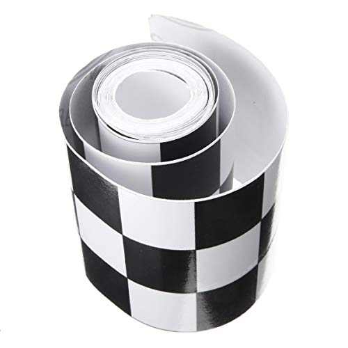 275cm Negro Blanco a cuadros de vinilo etiqueta de cinta Bicicletas motocicleta del coche universales 1pc Cascos cuerpo Tank Decal competir con auto DIY