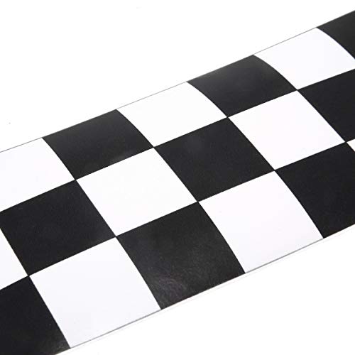 275cm Negro Blanco a cuadros de vinilo etiqueta de cinta Bicicletas motocicleta del coche universales 1pc Cascos cuerpo Tank Decal competir con auto DIY