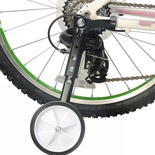 2Pcs Entrenamiento Ruedas, Bicicleta Universal Junior Rueda Estabilizador, Niños Estabilizadores Montado Juego Ajustable Saldo Ayudar A Compatible para De 16 18 20 22 24Inch - Negro, Free Size