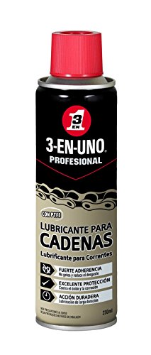 3 EN UNO Profesional - Lubricante de cadenas con PTFE en Spray-250 ml, Incoloro (34470)