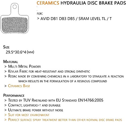 3 pares de pastillas de freno de bicicleta de montaña Para AVID Elixir y DB SRAM LEVEL TL y T / Sram Force eTap AXS Pastillas de freno Almohadillas de disco de bicicleta RESINA