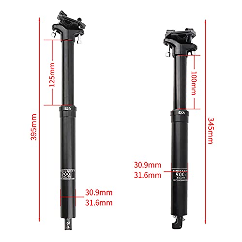 30.9mm/31.6mm Tija De Sillín,Tija De Sillin De Bicicleta,Tija De Sillin MTB,Tubo De Asiento Ajuste De Control De Línea De Elevación De Bicicleta De Montaña,Tija Telescópica 345/395mm,30.9mm,395MM