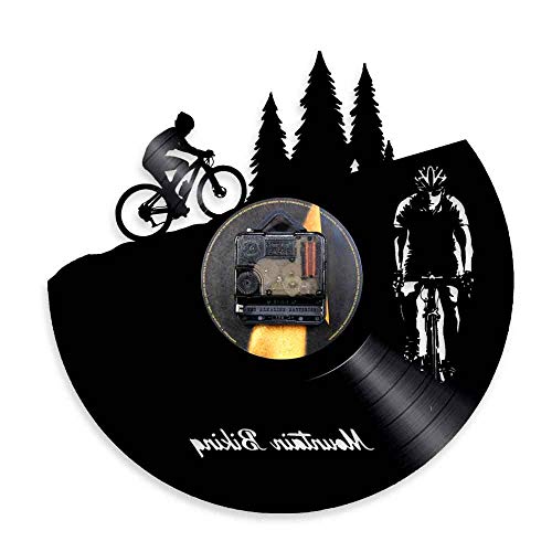 30cm Freeride Biker Deporte Vintage Decoración de pared Bicicleta de montaña Reloj de pared Disco de vinilo Reloj LP Bicicleta Ciclismo Ciclistas Reloj decorativo Regalo del día de la madre Arte d