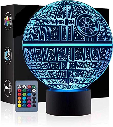 3D Ilusión óptica Lámpara LED Luz de noche Deco LED Lámpara 7 colores de control remoto con Acrílico Plano & ABS Base & Cargador usb