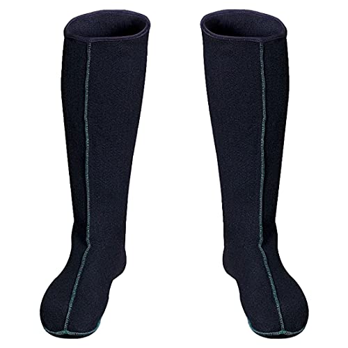 3Kamido® CALCETINES largos de FIELTRO, CALANTADORES, calcetines térmicos, calcetines calientes, botas de goma negro 39/40