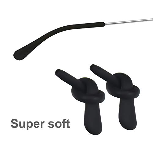 4 Pares de Puntas de Patas para Gafas Blanco y Negro Patillas Silicona Antideslizantes Suave Retenedores Extremos de Gafas Reparación Accesorios para Patas de Anteojos de Gafas de Sol Finas de Metal