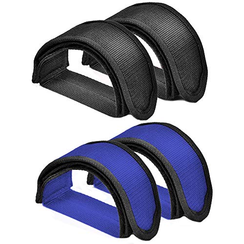 4 Piezas Correa de Pedal de Bicicleta Correas de Pedales para Principiantes para Spinning Bicicleta Estática Bicicleta Bicicleta Inicio o Gimnasio Negro Azul