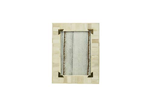 5 Elements White Gold Picture Frame, Wall and Table Top mounting, Display Photo 5x7 Inches/13x18cm, Bone Inlay wooden Handicraft for Home Decor