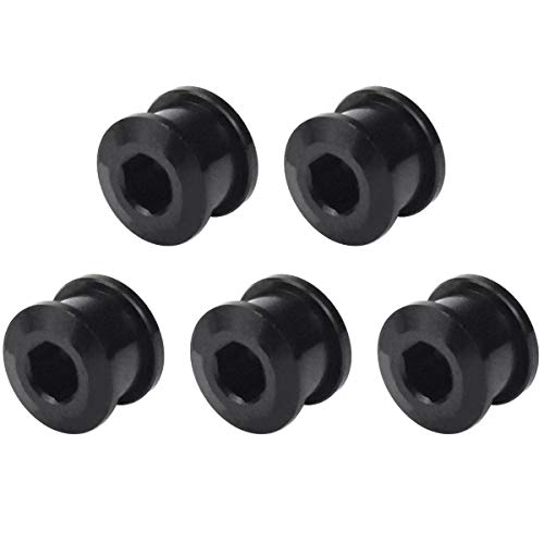 5 Piezas Rueda de Cadena Tuercas Tornillos Plato Bicicleta, 7075 Aleación Aluminio Bicicleta Pernos de Manivela, Tornillos de Manivela para Bicicletas de Carretera de Montaña BMX MTB Fixie (Negro)