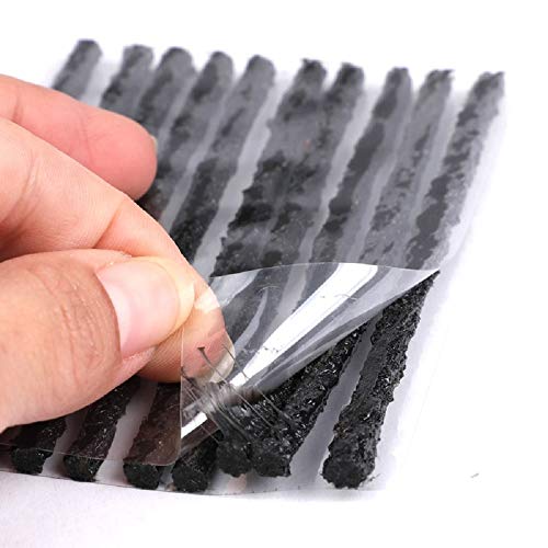 50 Unidades Negras Kit de Mechas para Pinchazos de Neumáticos,Kit Repara Pinchazos Mechas,Kit Reparación Neumáticos Moto y Bicicleta,Mechas para Kit Reparación de Neumáticos.