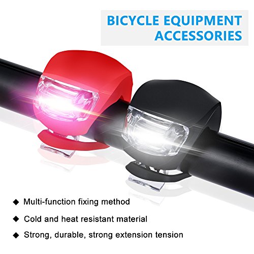 6 Pack Luces Bicicleta Luz de la Bicicleta Luz Trasera de Bicicleta LED Luz de Seguridad Ciclismo Infantil Luz de Seguridad LED Silicona con 2 Batería de Repuesto Impermeable NO Recargables