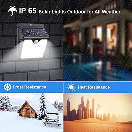 【6 Paquete】150 LED Luz Solar Exterior, Feob Súper Brillante Foco Solar Exterior con Sensor de Movimiento, 180°Iluminación, 1000 Lumens IP65 Impermeable Lampara Solar para Exterior Jardin (luz blanca)